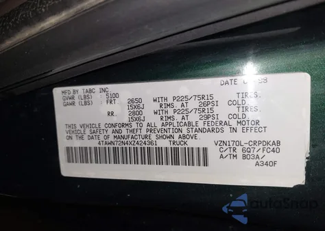 1999 Toyota Tacoma from USA, damaged, VIN 4TAWN72N4XZ424361